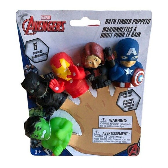 Marvel Avengers Bath Time Finger Puppets- NEW - Picture 1 of 4